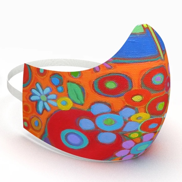 QUALITY BREATHABLE KIDS MASK - FLOWER POWER - Picture 3 of 3